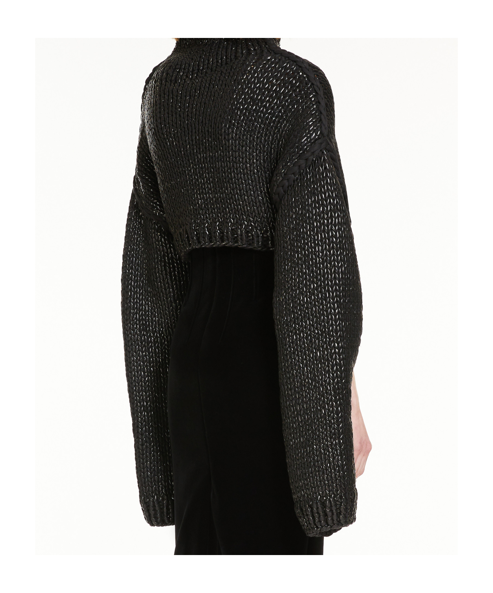 Sportmax High Neck Cut-out Detailed Jumper In Black