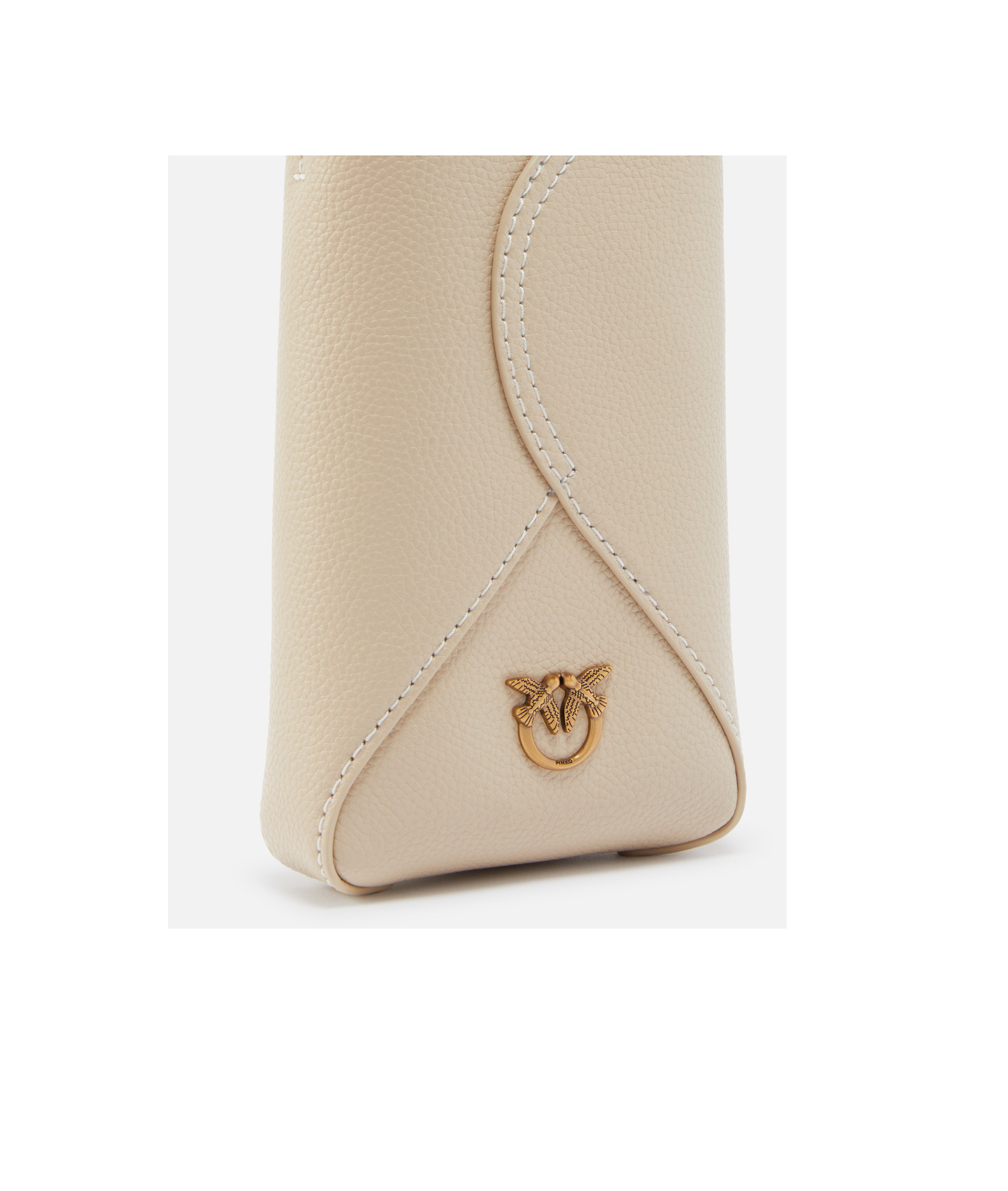 Pinko Leather Crossbody Smartphone Case In Nude