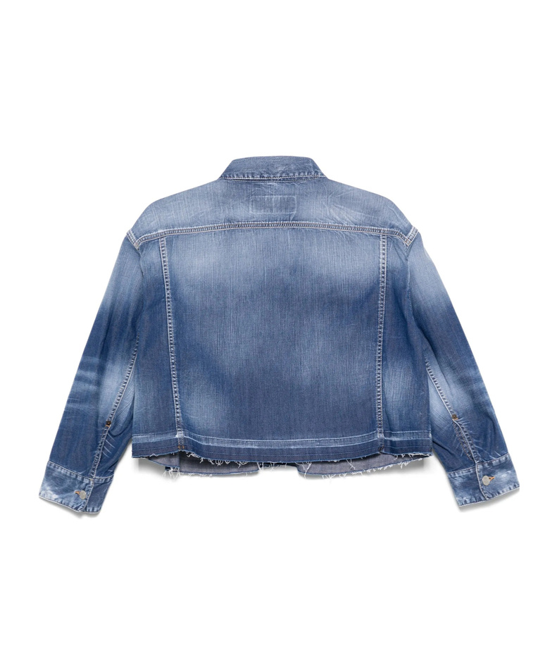 Dsquared2 Summer Lovers Denim Jacket Rafia Profiles In Blue