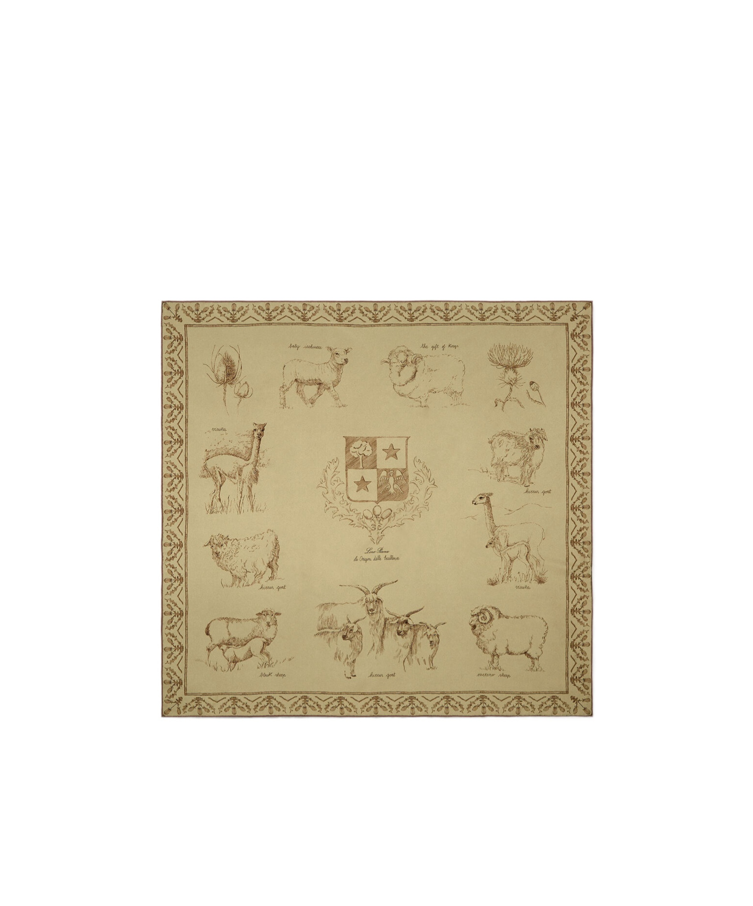 Loro Piana Pattern Silk Scarf In Tundra/brown-gray