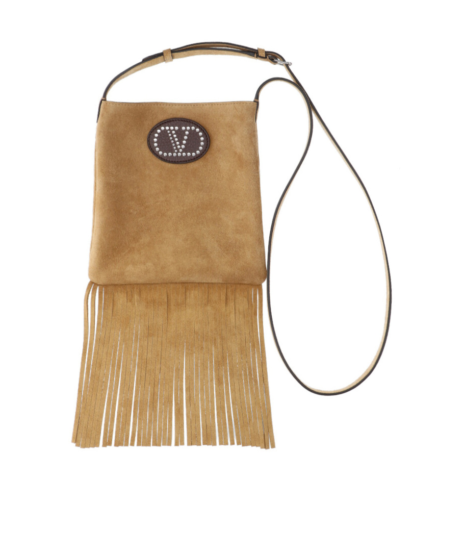 Valentino Tassel Design Shoulder Bag In Nude