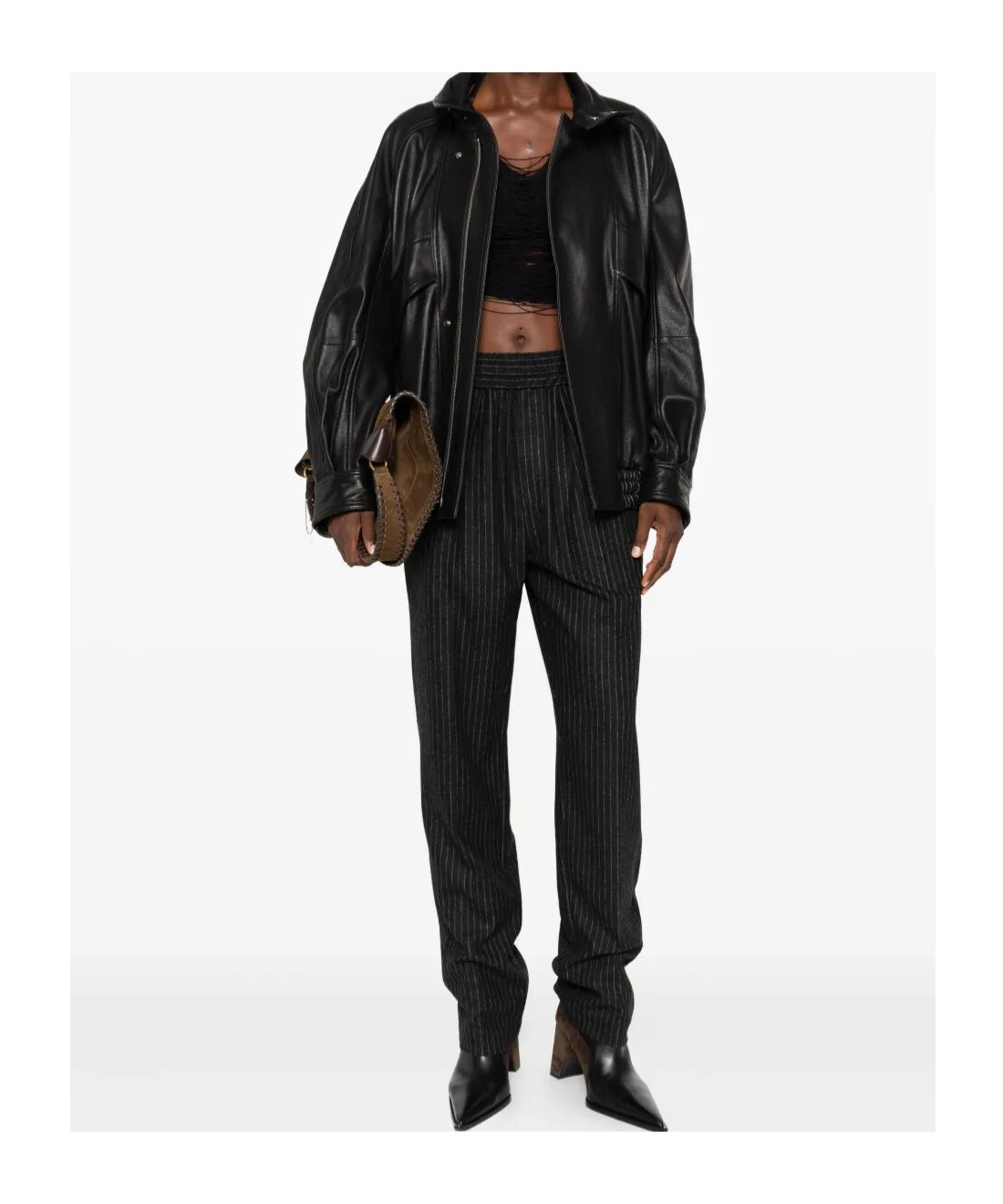 Isabel Marant Loretta Pinstripe Relaxed Fit Trousers In Black