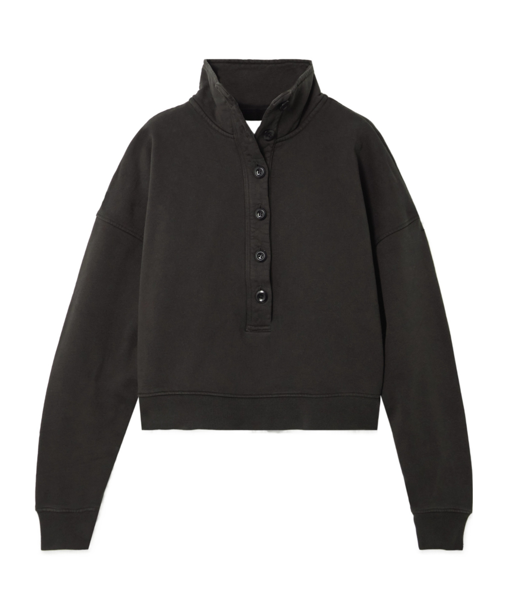 Citizen Of Humanity Long-sleeved Button-down Sweatshirt In Brown