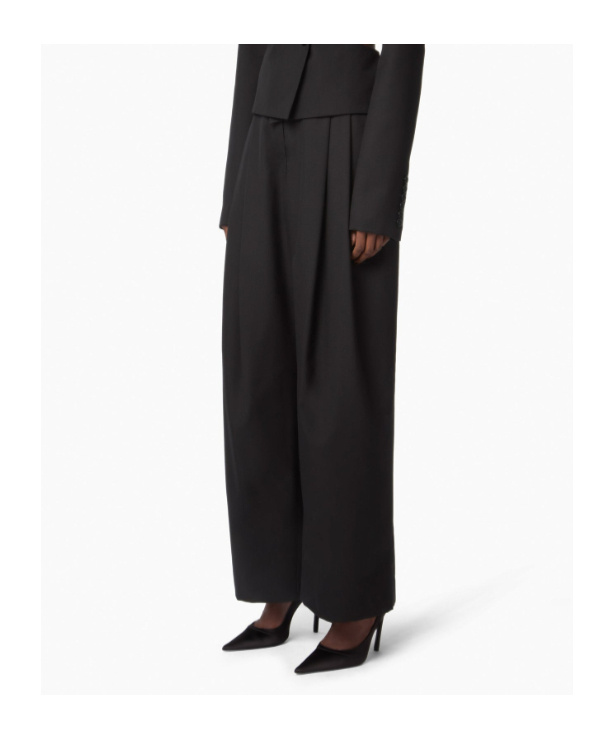 Nina Ricci Pleated Gabardine Trousers In Black