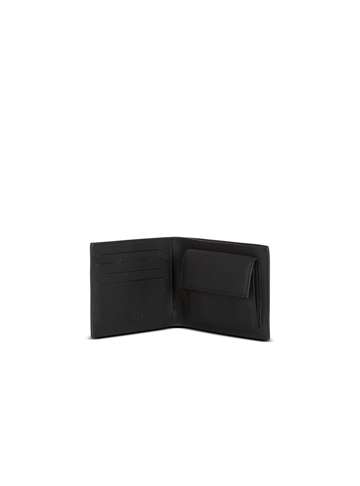 BALMAIN MONOGRAM-EMBOSSED BI-FOLD WALLET 