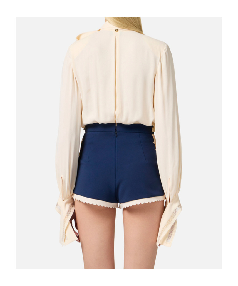 Elisabetta Franchi Strap-up One-piece Shirt In Nude