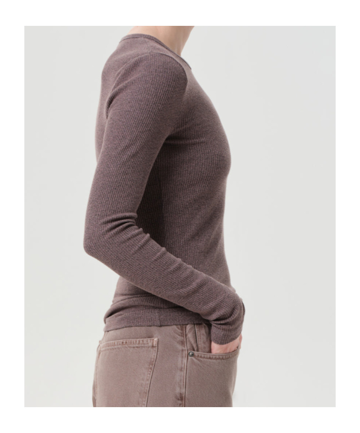 Agolde Delphi Slim Tee In Nude