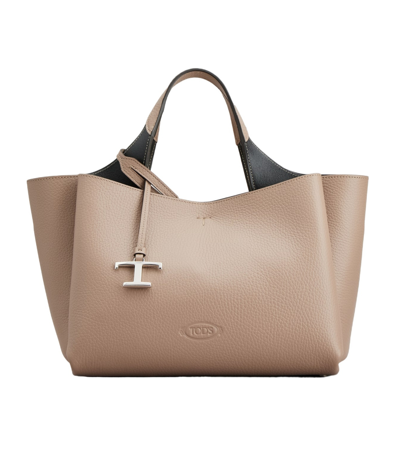 Tod's Mini Grain Leather Top-handle Bag In Nude