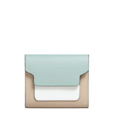 Shop Marni Panelled Logo Printed Wallet In Green