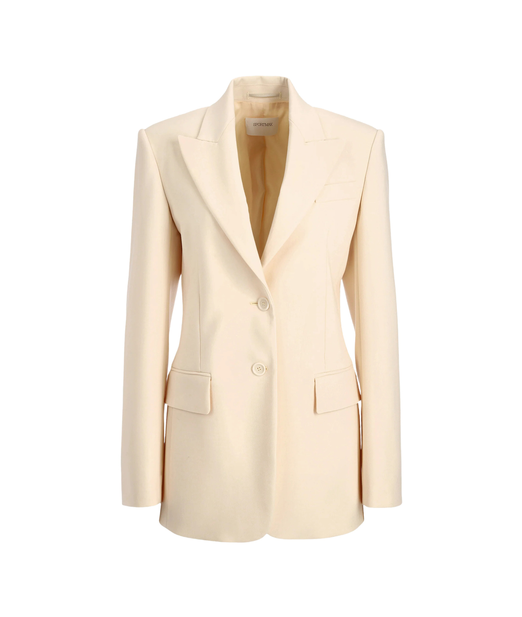 Shop Sportmax Single-breasted Suit Jacket In Nude