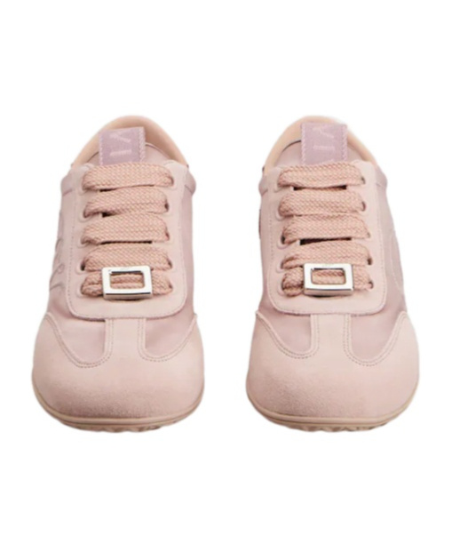Roger Vivier Viv Low Sneakers In Suede In Pink