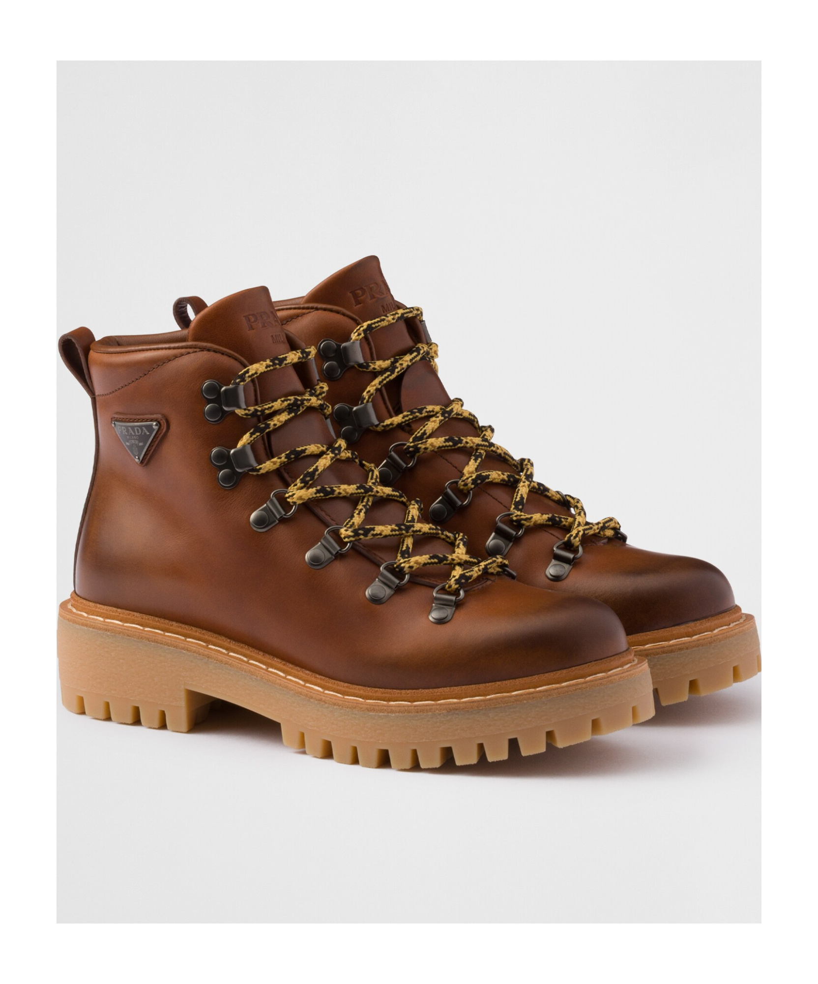 Prada St. Moritz Hiking Boot In Brown