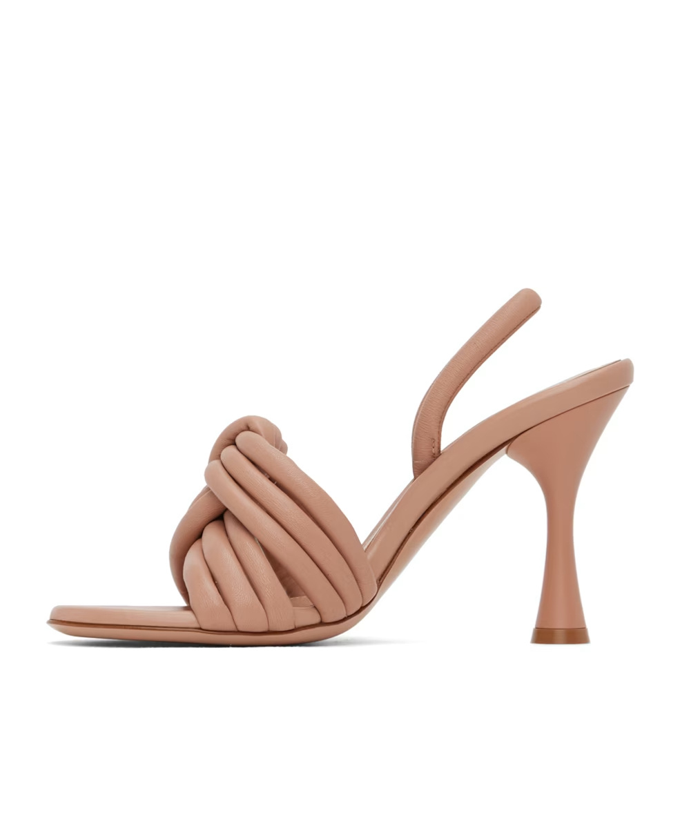 Gianvito Rossi Ottavia 95 Knotted Leather Slingback Sandals In Pink