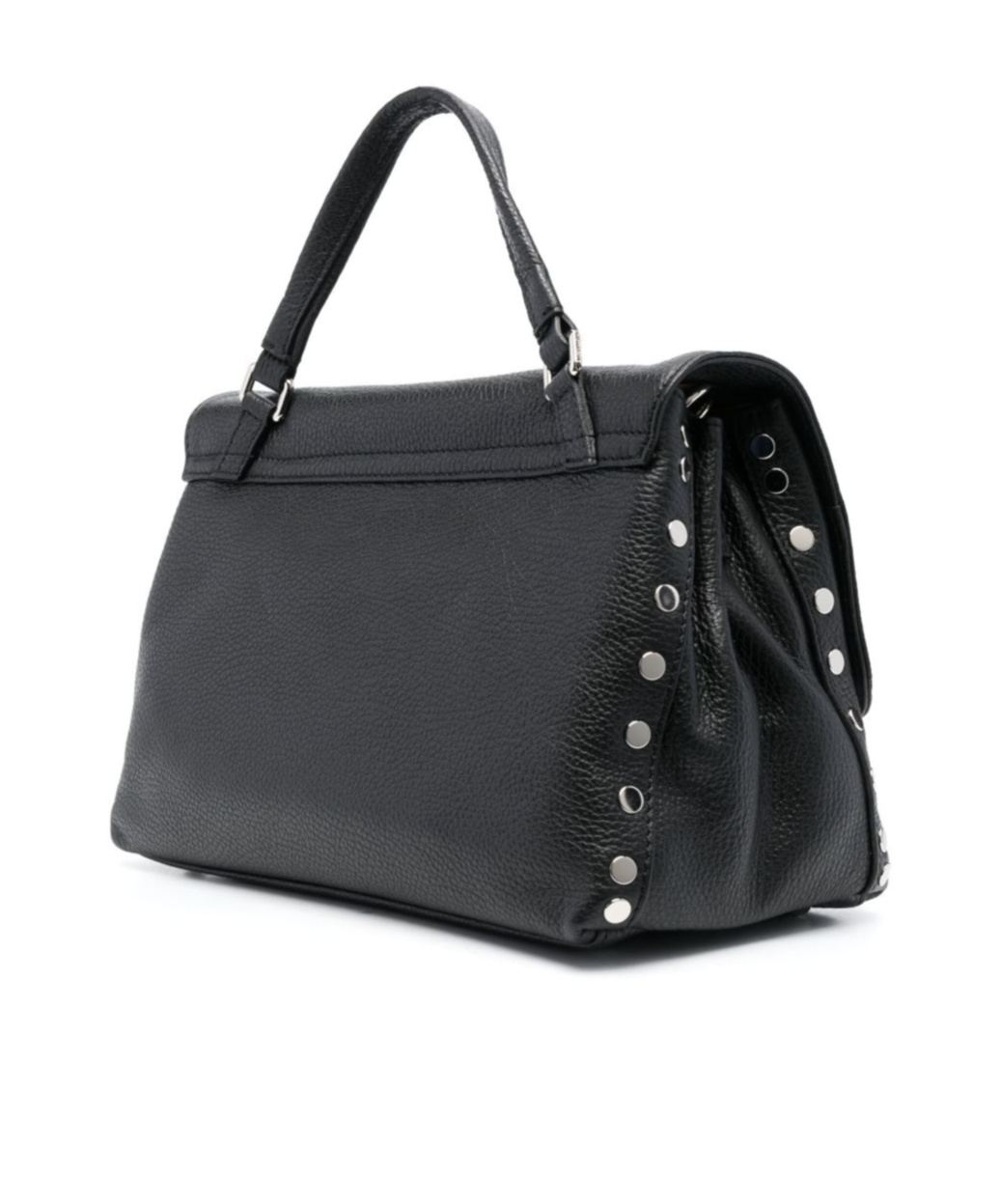 Zanellato Rivet Flip Shoulder Bag In Black