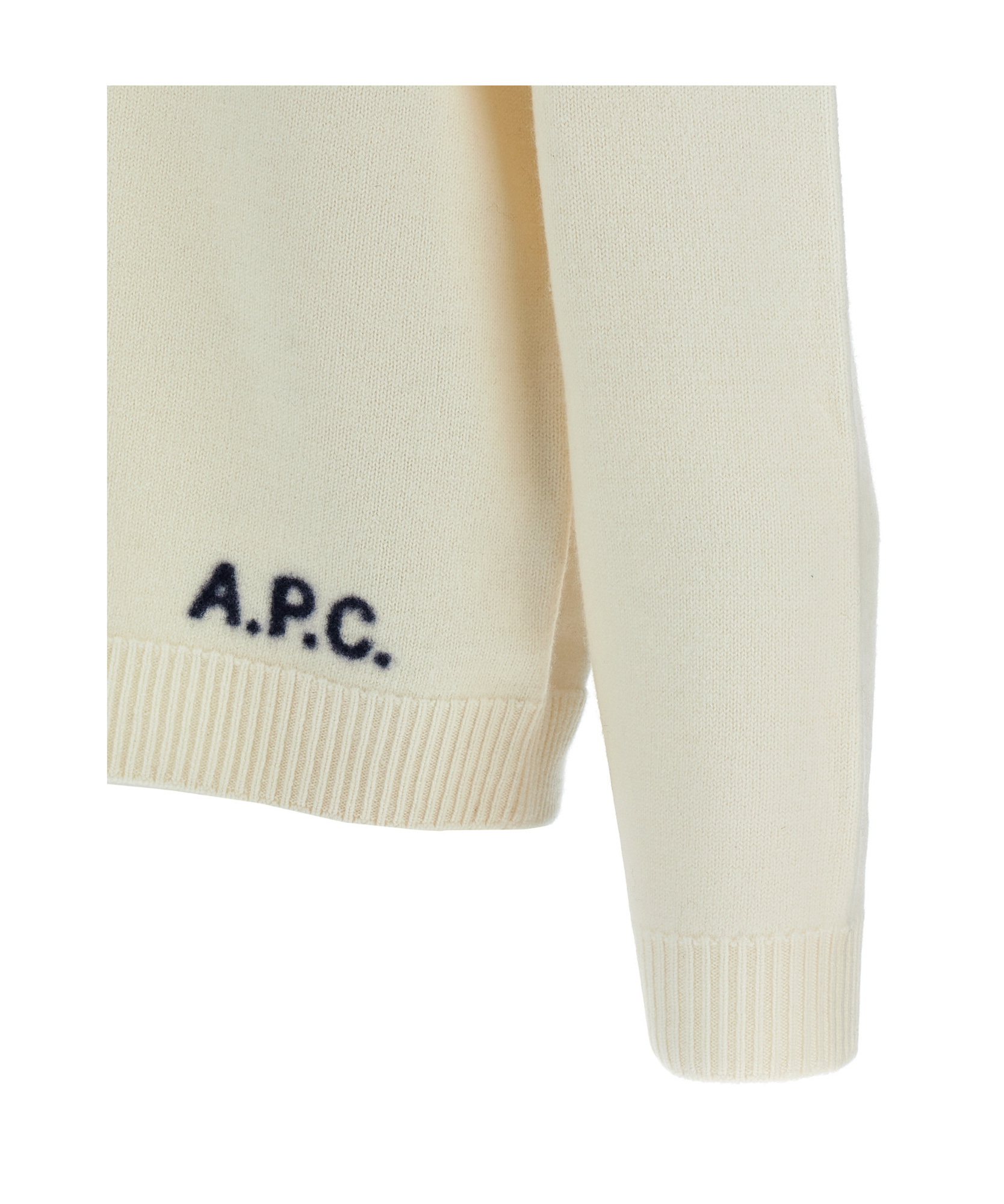 A.p.c. A. P.c. Men White Crewneck Sweater In Nude