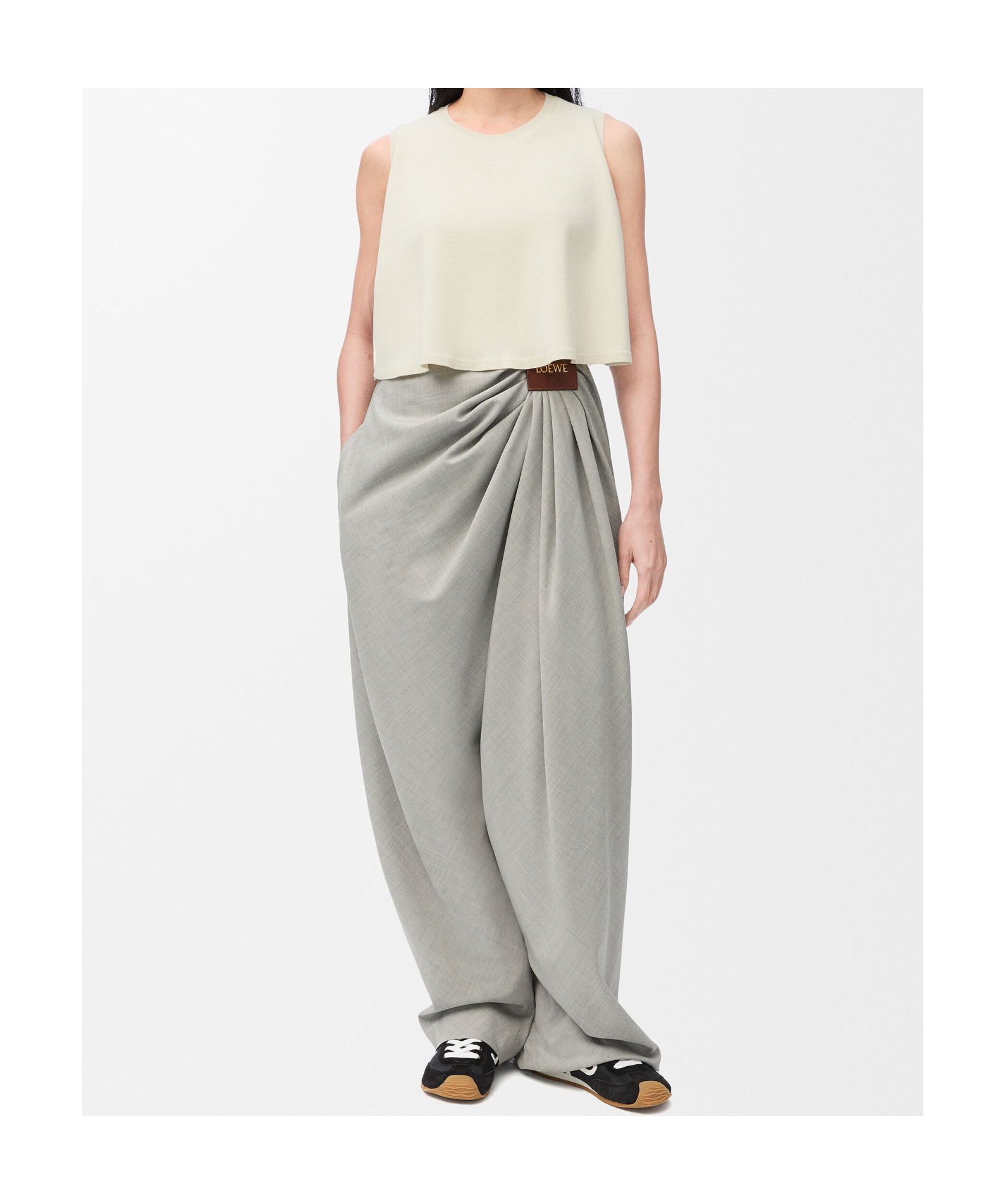Loewe Sleeveless Trapeze Sweater In White