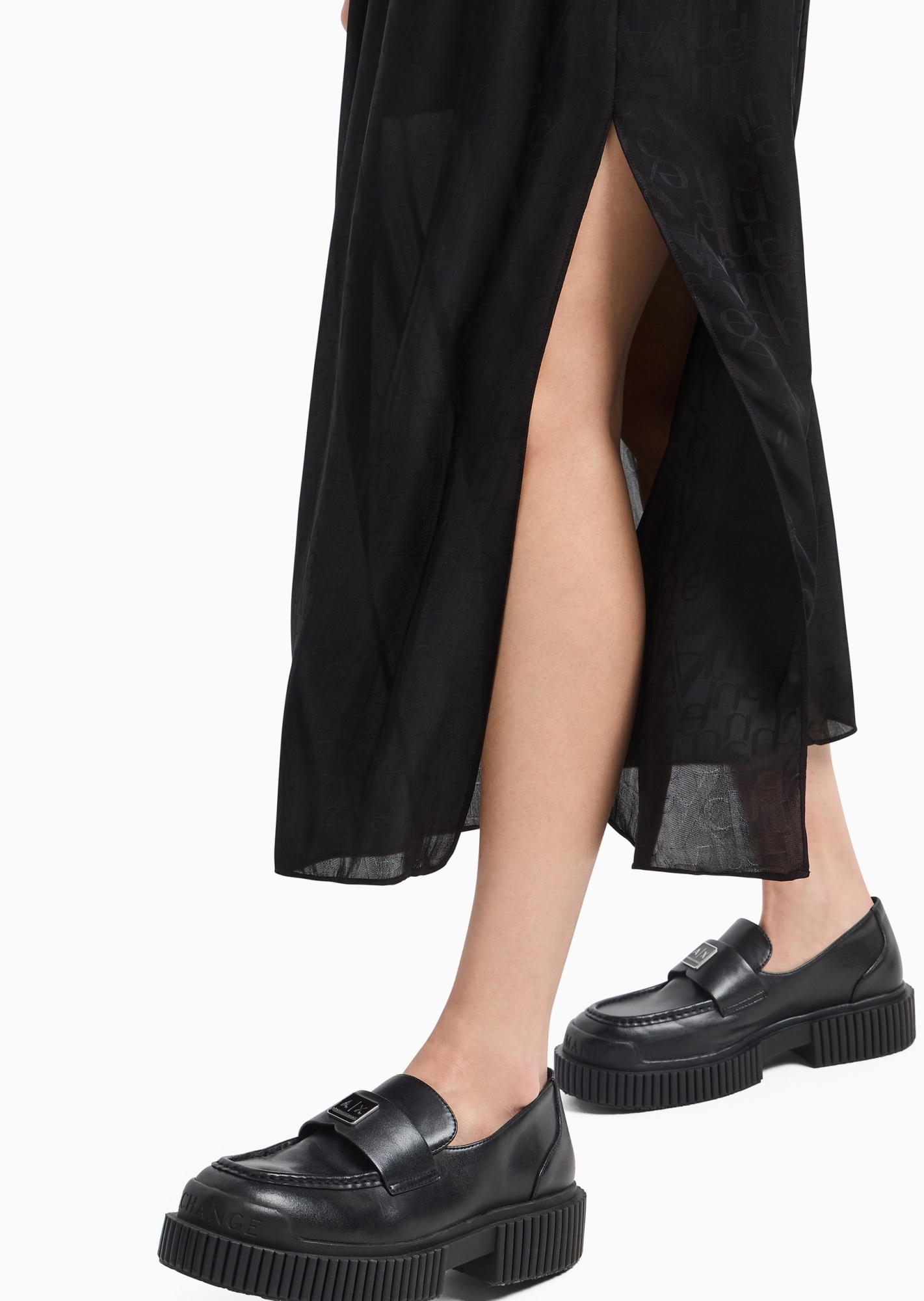 Armani Exchange Slit Skirt In Black
