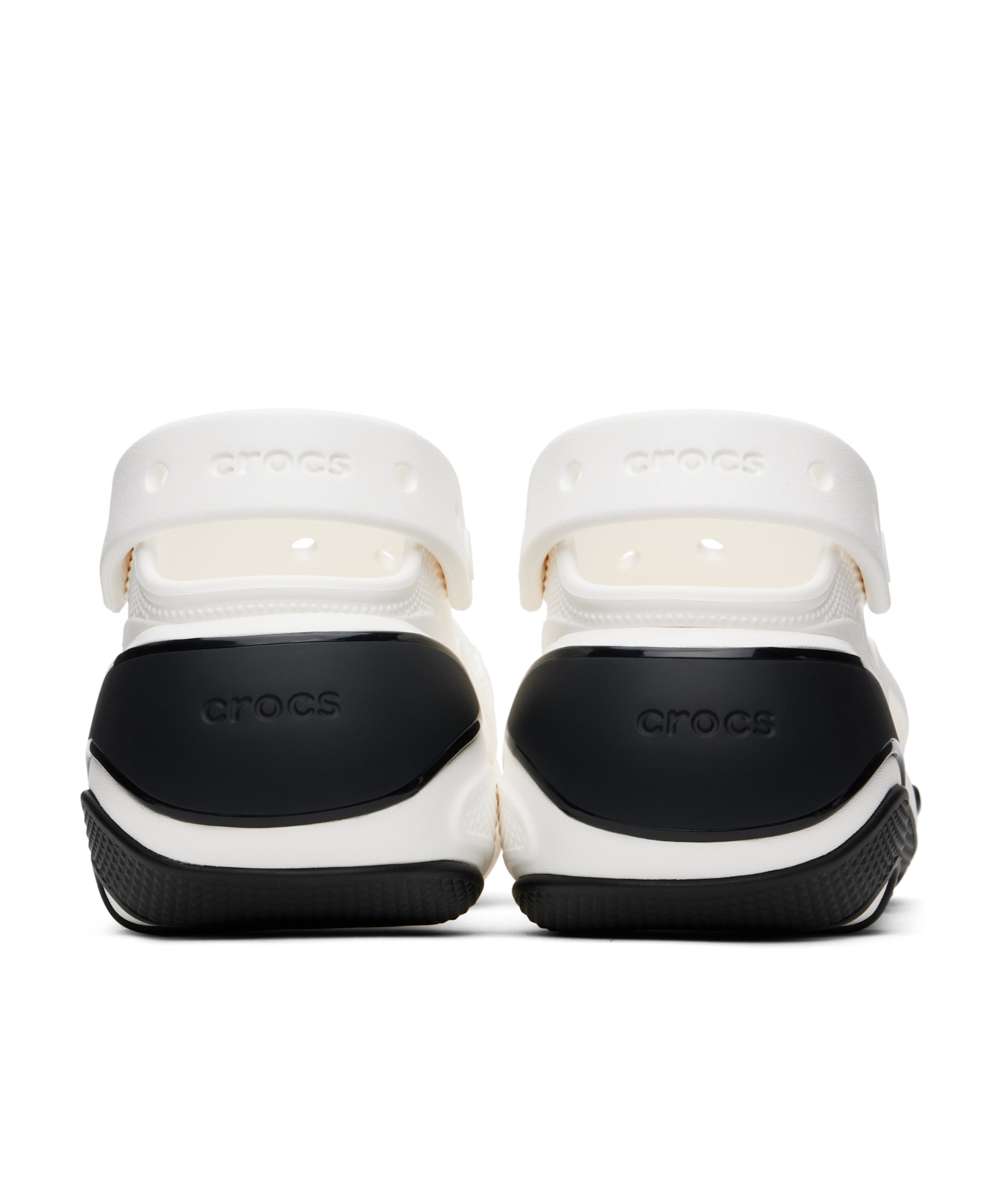 Crocs White & Black Bubble Crush Slip-on Loafers In White