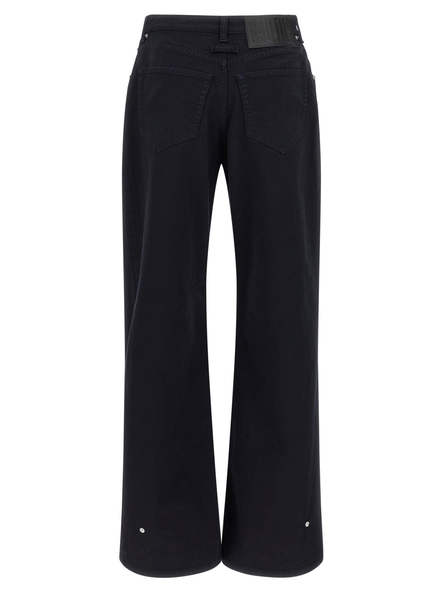 Jean Paul Gaultier Overdyed Upper Panel Denim Trouser In Black