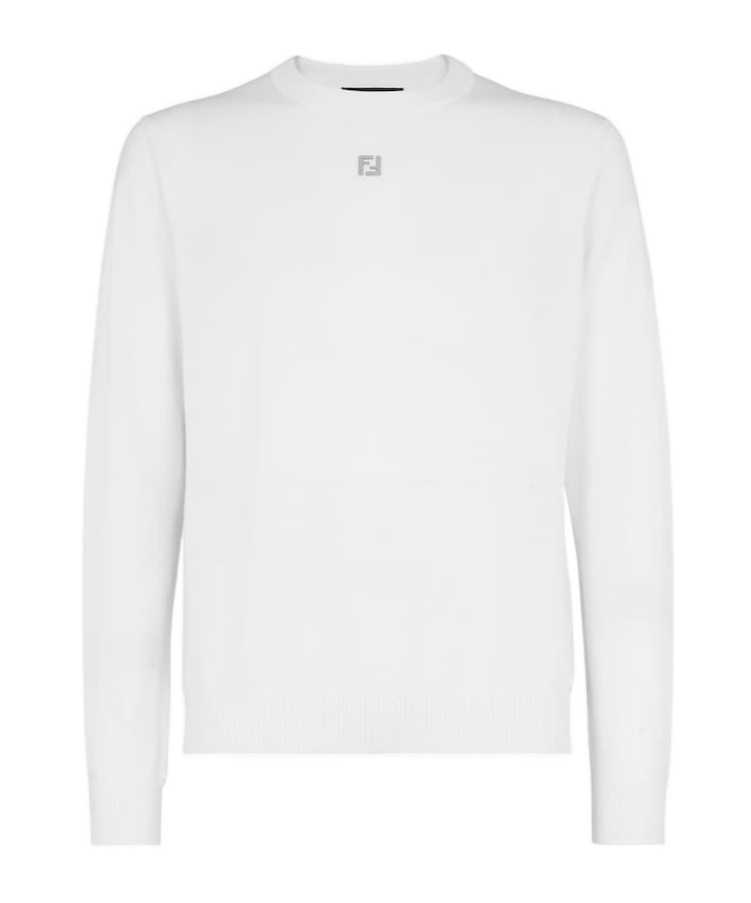 Fendi White Virgin Wool Sweater In White