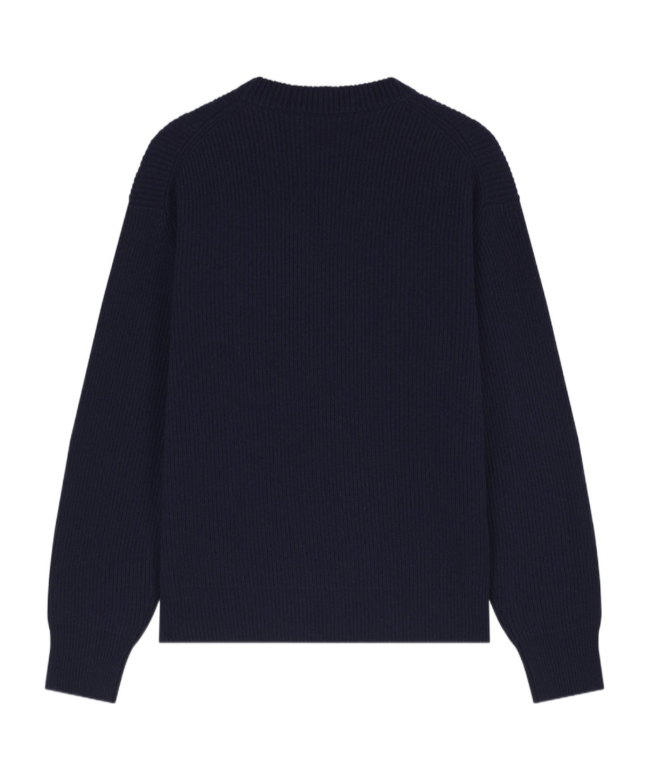 Maison Kitsuné Bold Fox Head Patch Regular Jumper In Lambswool In Black