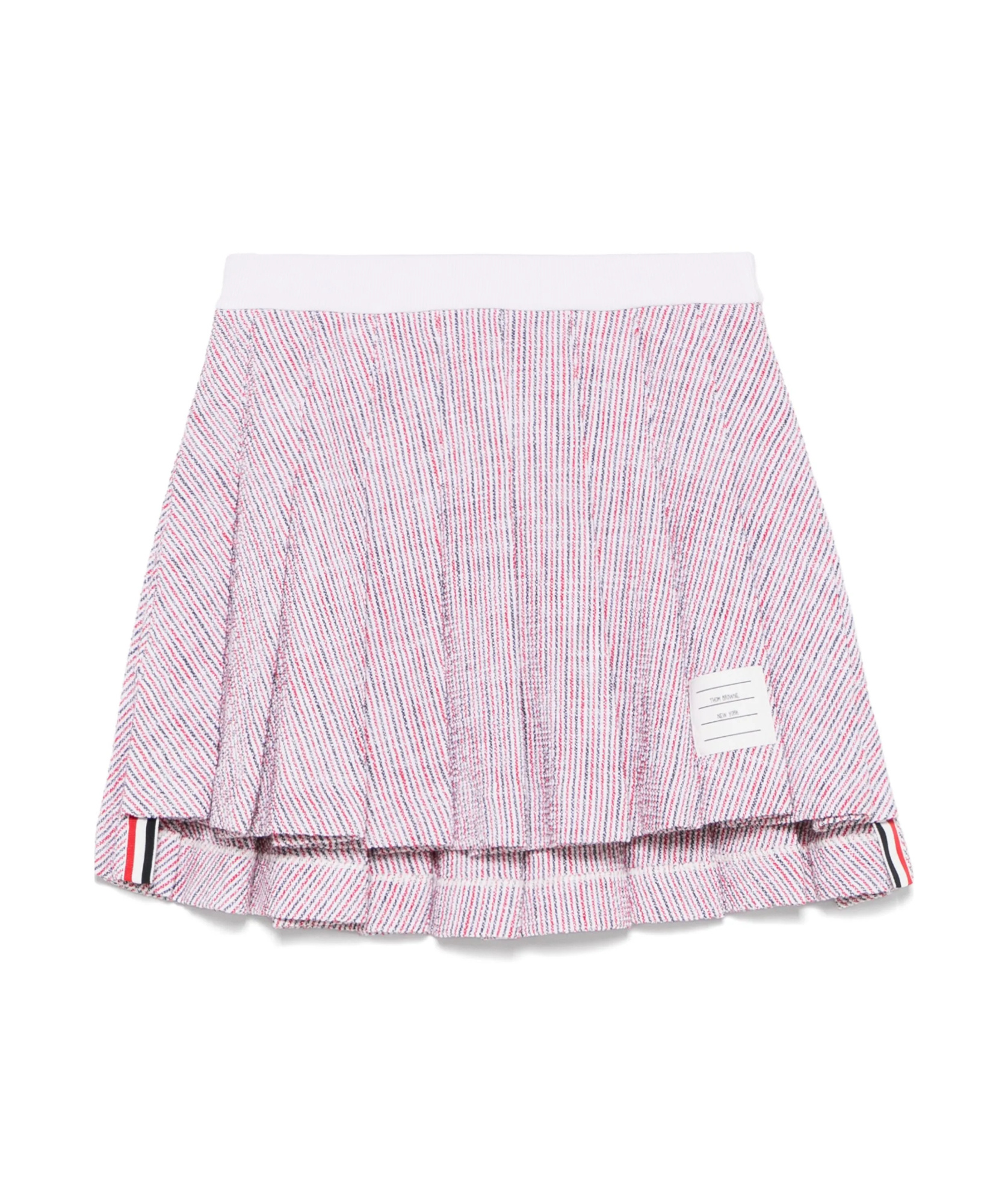 Thom Browne Rwb Cotton Mini Skirt In White