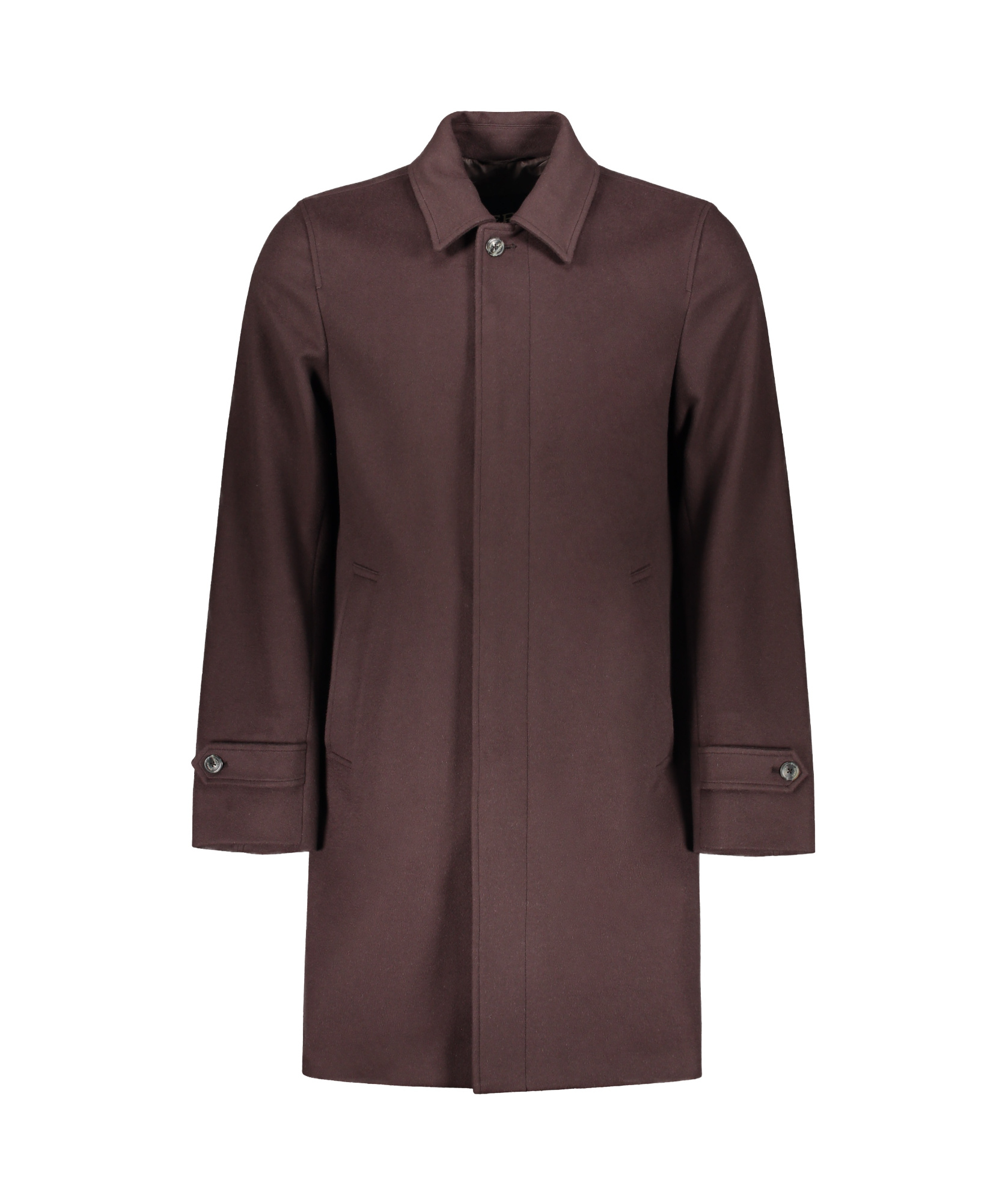 Herno Single-breasted Coat In Virgin Wool And Cashmere In Brown