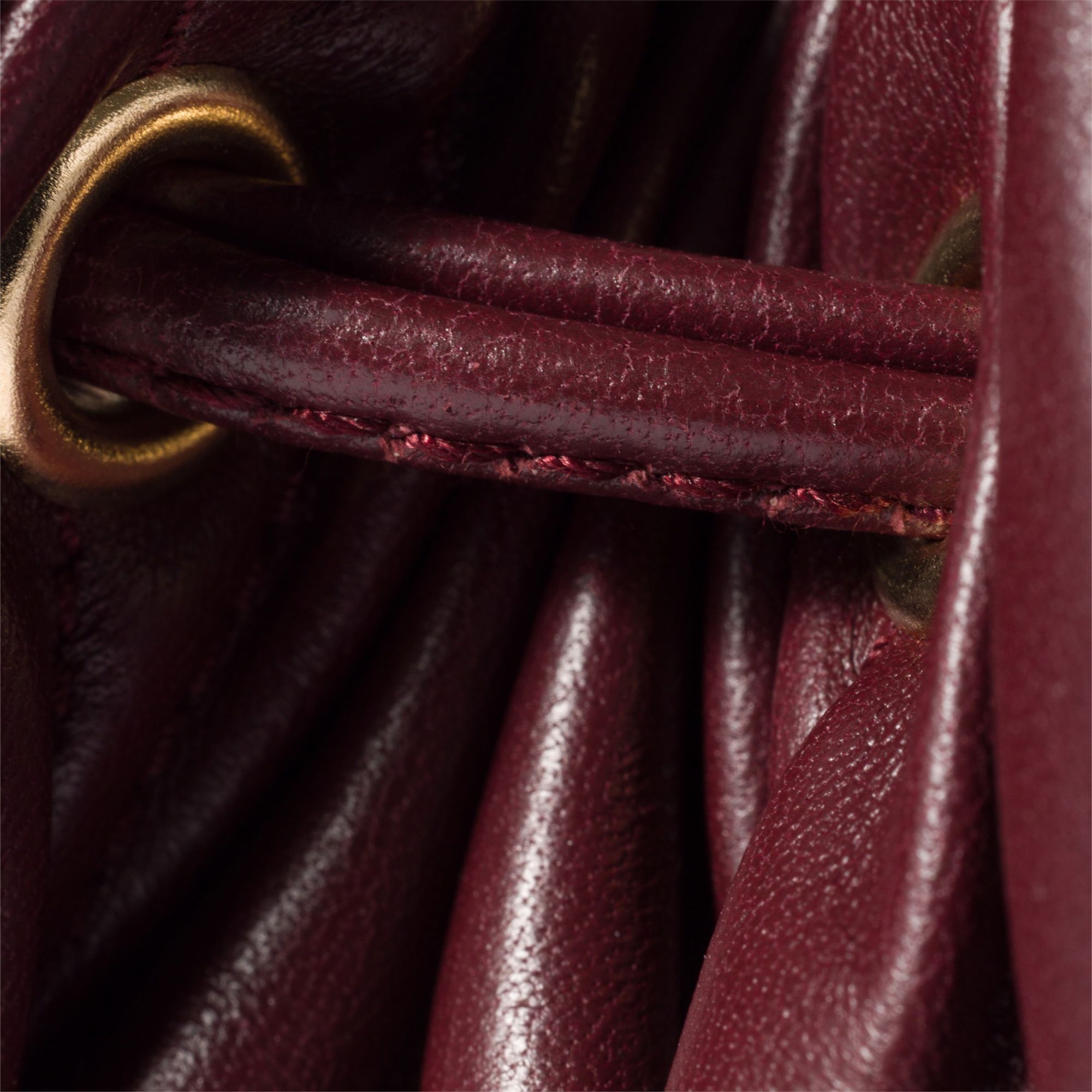 Miu Miu Drawstring Clutch In Burgundy