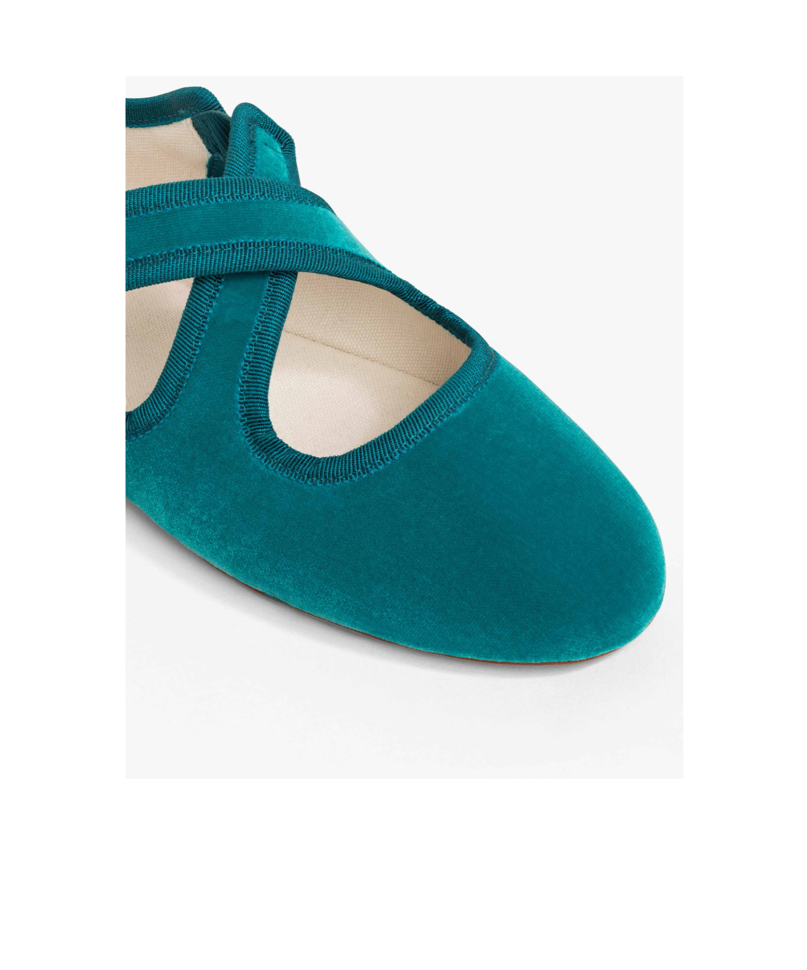 Alaïa Criss Cross Ballet Flats In Velvet In Green