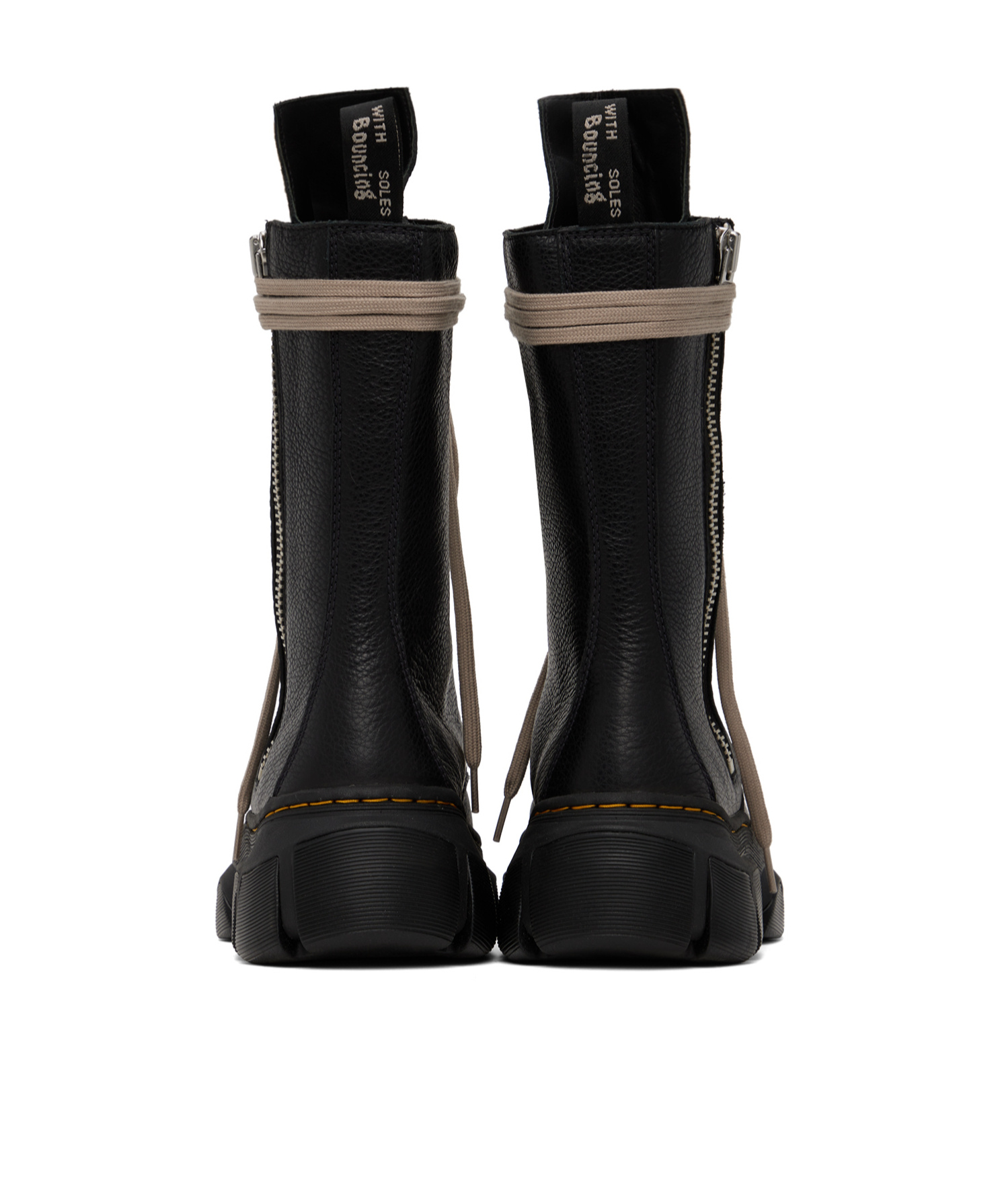 Rick Owens X Dr. Martens Logo Short Boots In Black