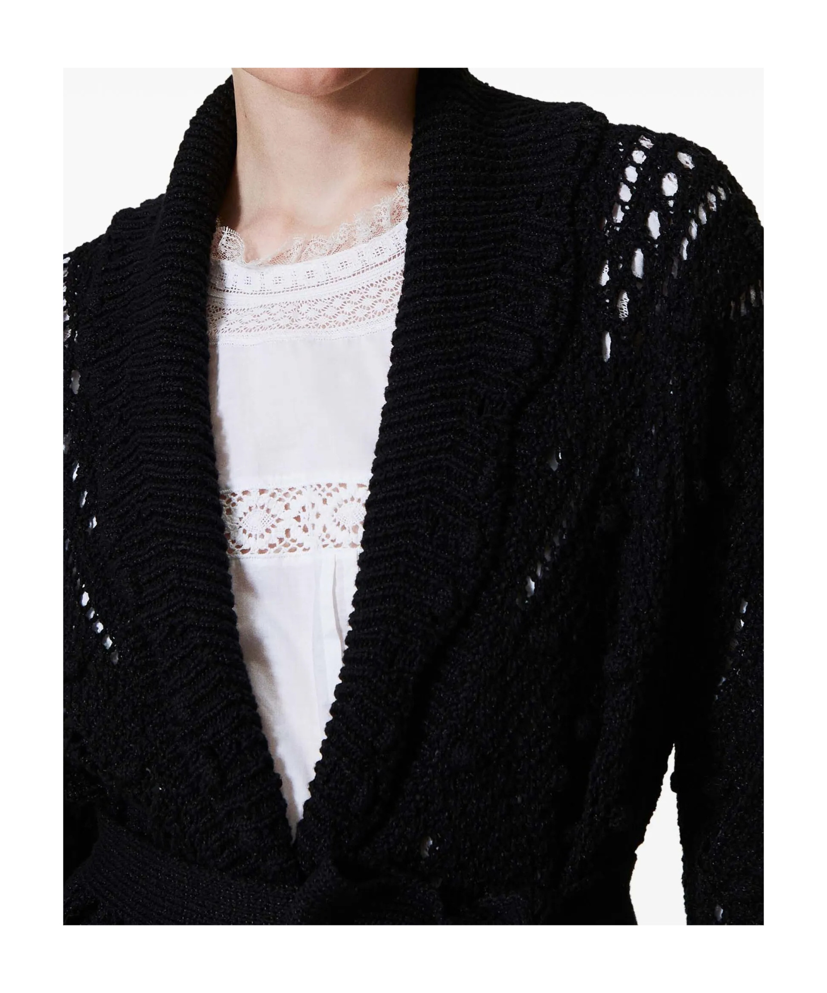 Shop Twinset Knitted Cardigan With Belt