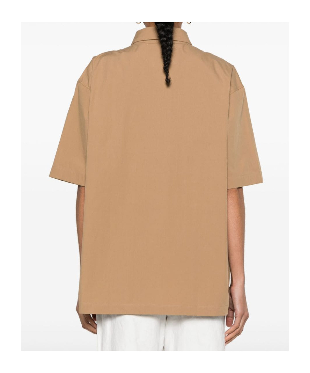 Studio Nicholson Collared Cotton Poplin Shirt In Nude