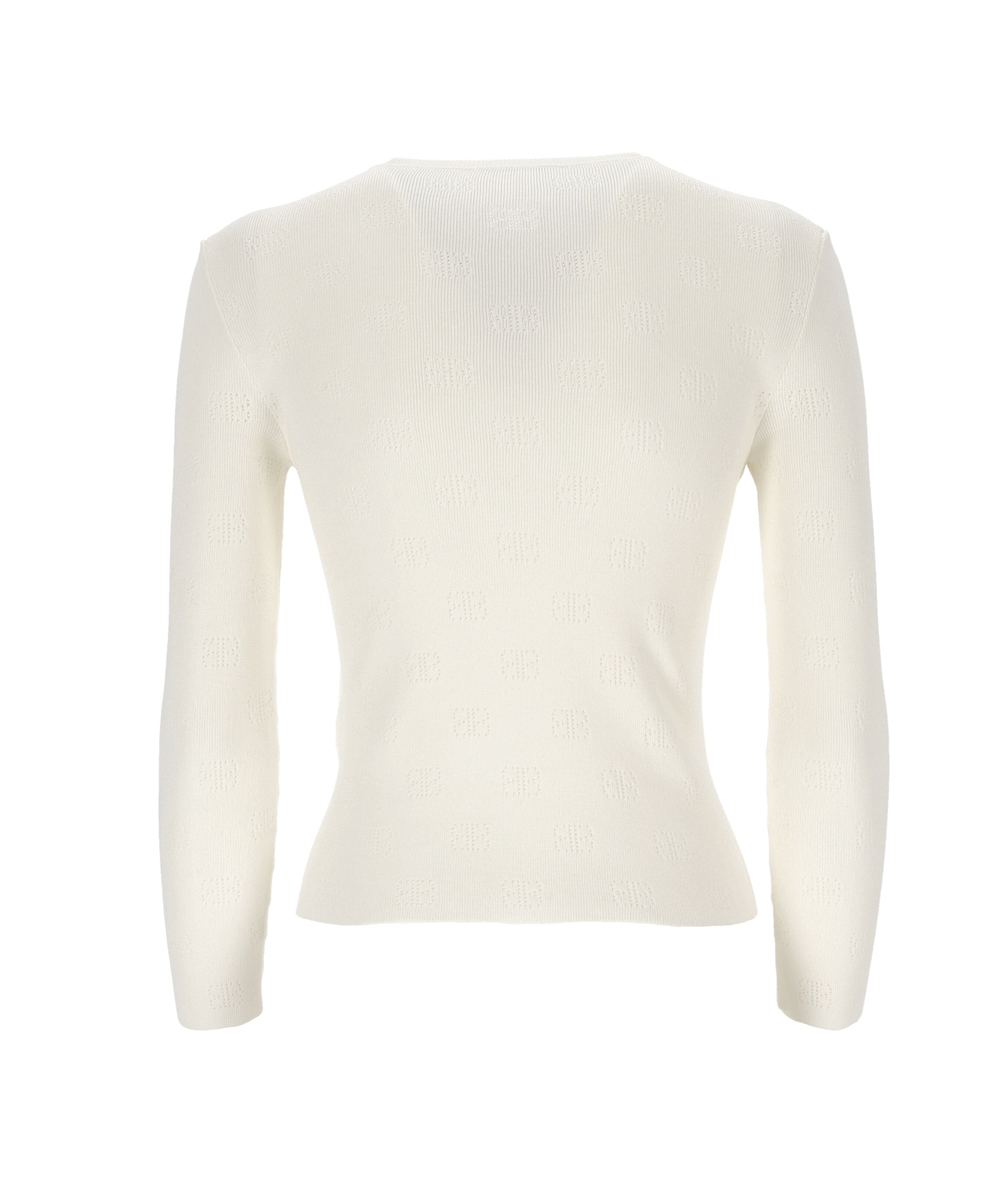 Balenciaga Bb-pattern Open-knit Jumper In White