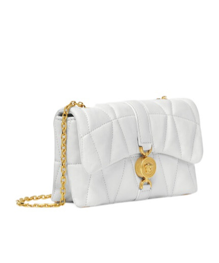 Versace Kleio Quilted Mini Bag In White