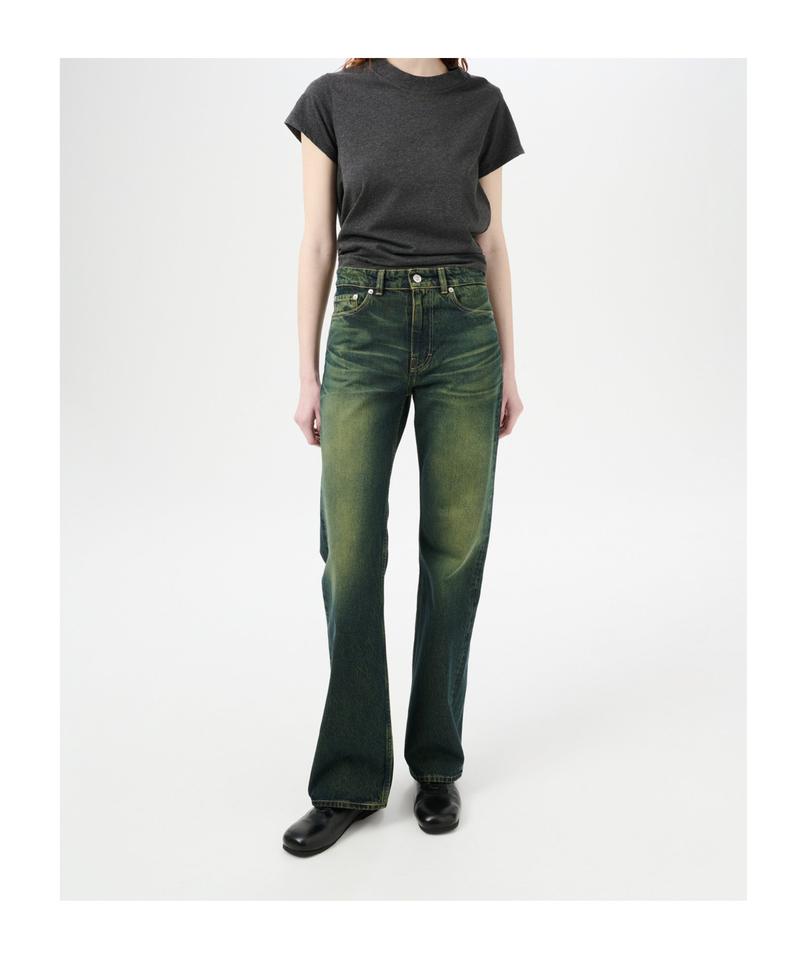 Our Legacy Women S Boot Cut Jeans Malibu Sand Wash In Green