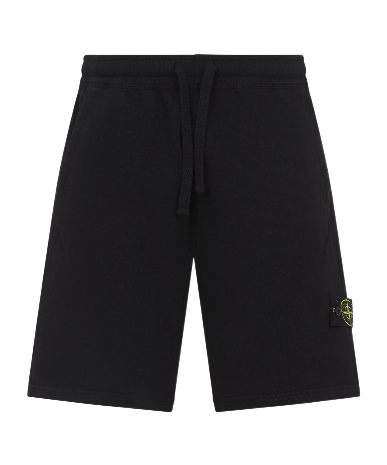 Stone Island Logo Patch Shorts In Black