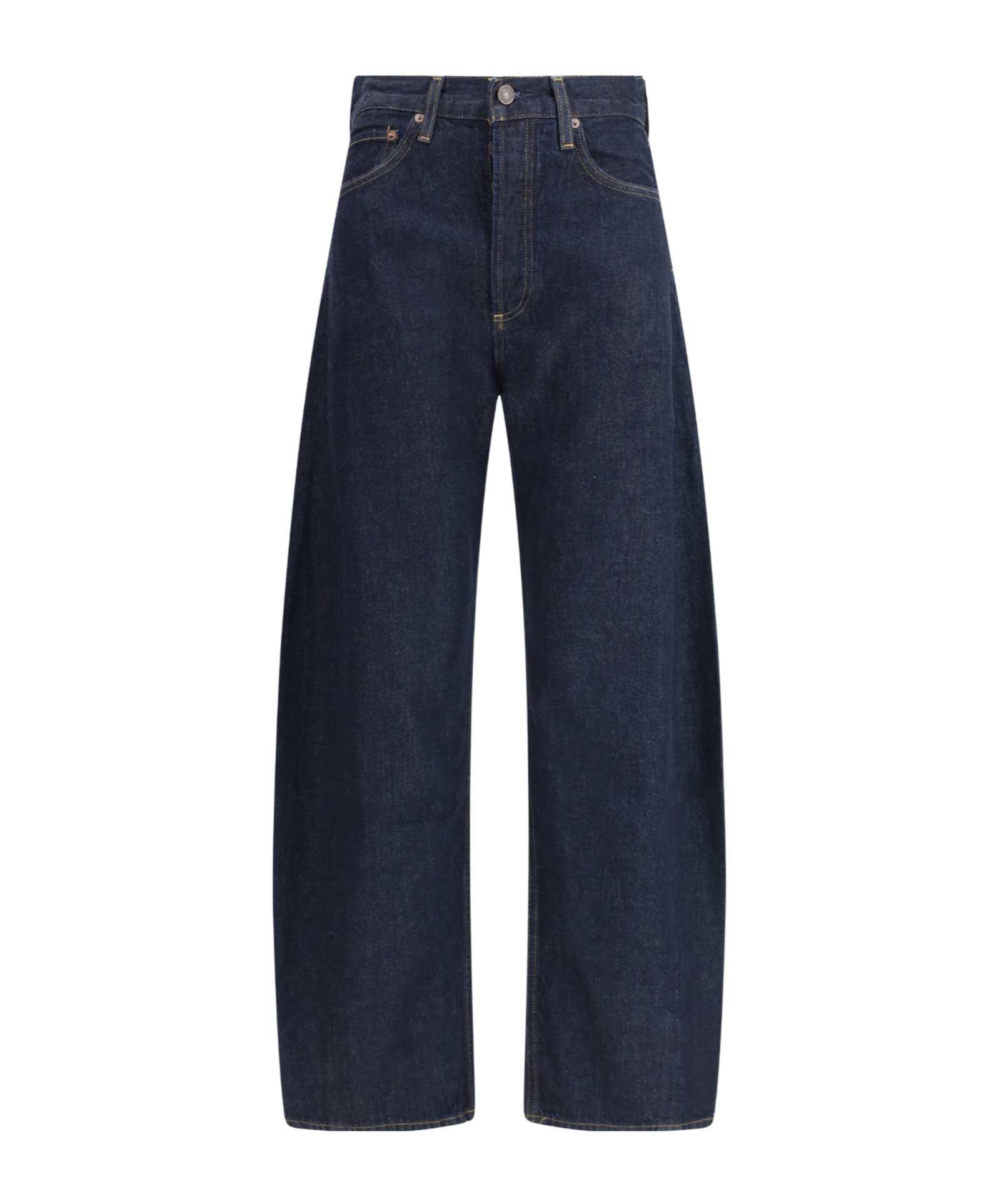 Agolde Luna Pieced Taper Jeans High Waist Color Rinse In Black