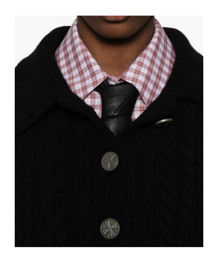 Enfants Riches Deprimes Long-sleeved Knitted Cardigan In Black