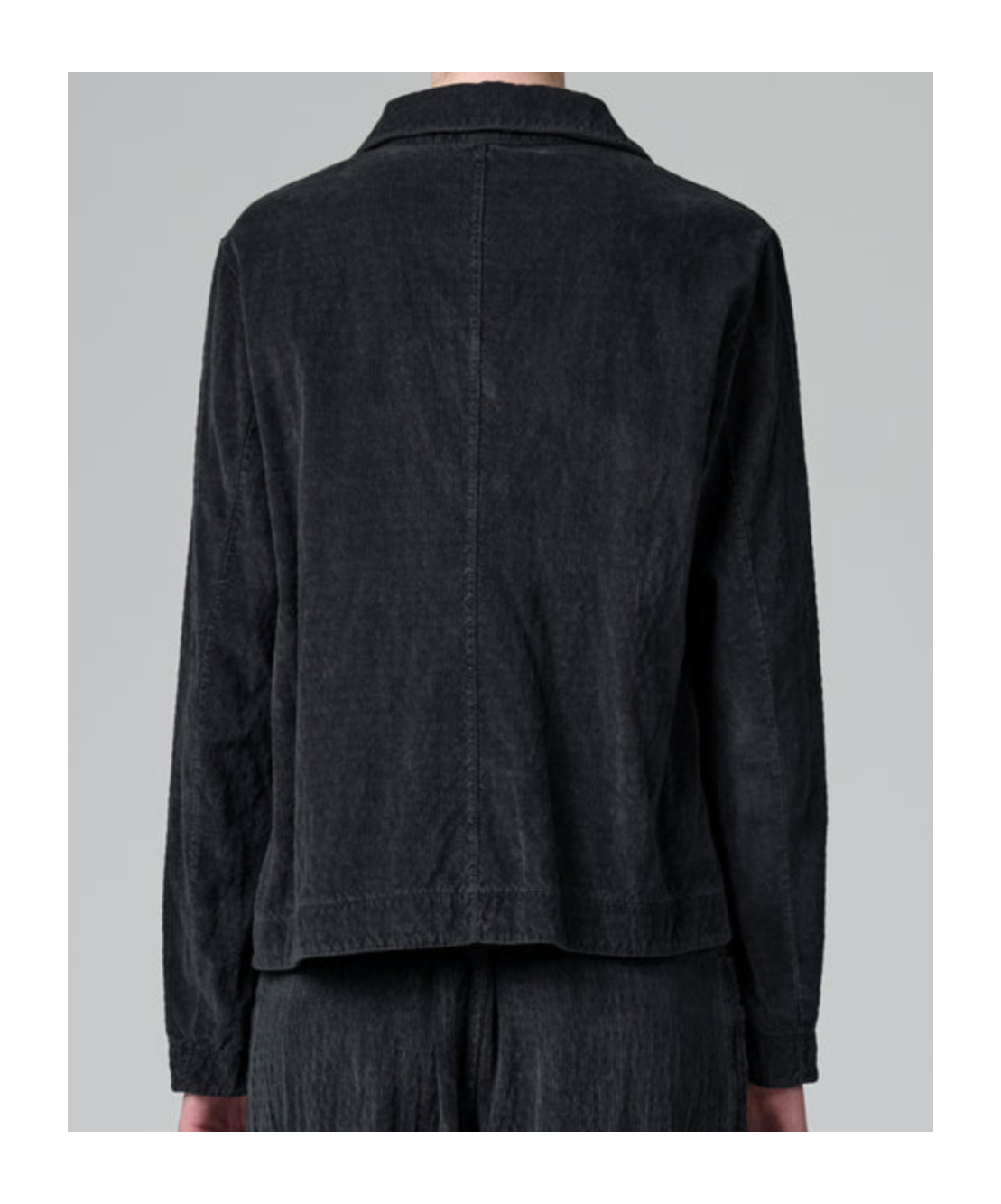 Transit Flared Velvet Ribbed Jacket In Black
