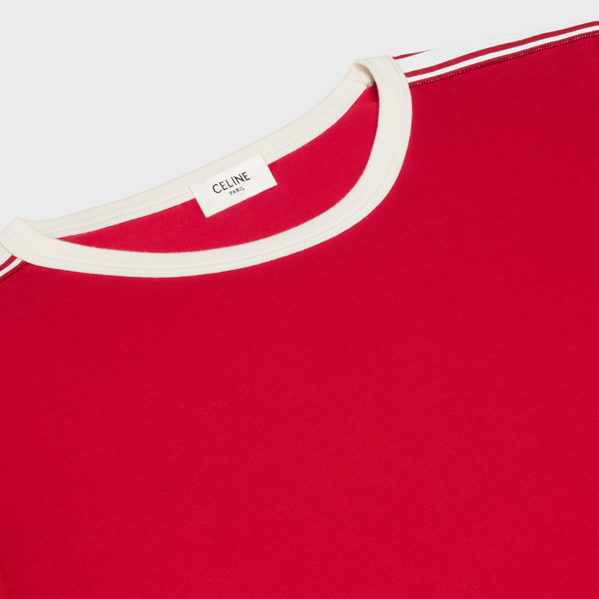 Celine Short-sleeved T-shirt In Carmine/cream