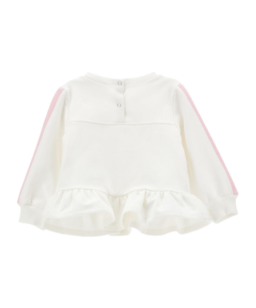 Monnalisa Teddy Bear-print Cotton Sweatshirt In White