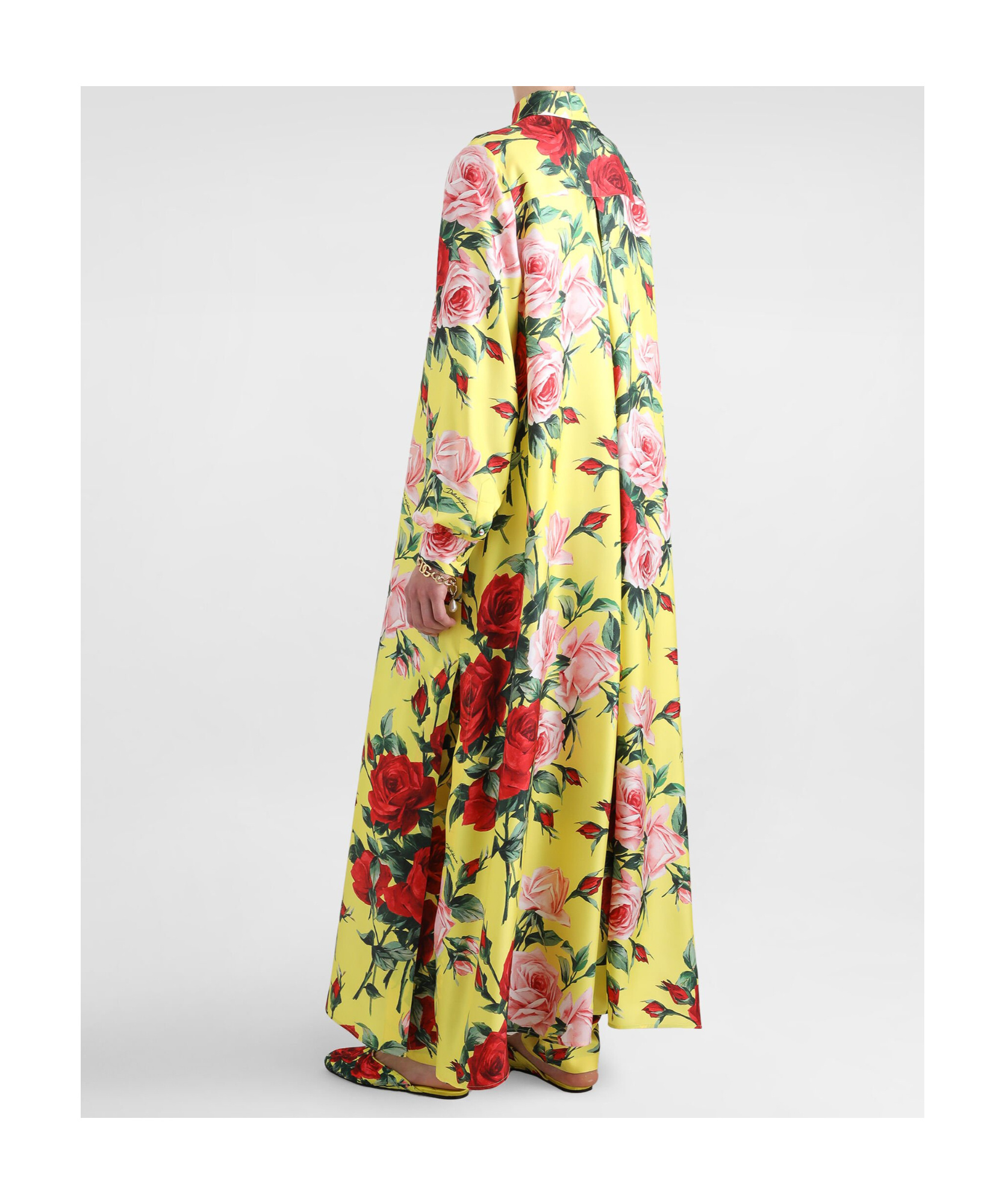 Dolce & Gabbana Bouquet Print Maxi Kaftan Dress In Multi-color