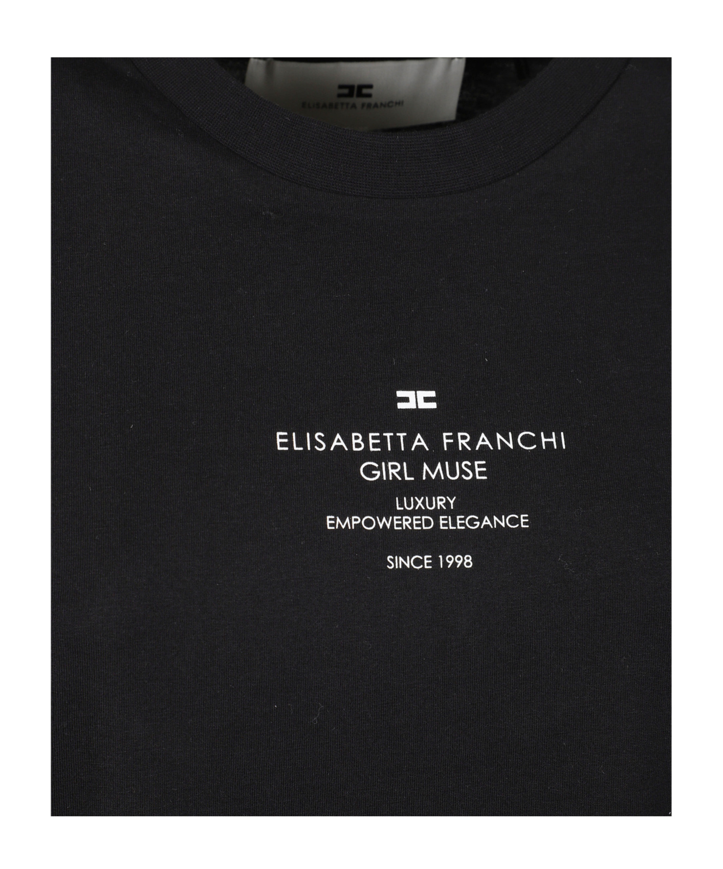 Elisabetta Franchi Short-sleeve Print T-shirt In Black