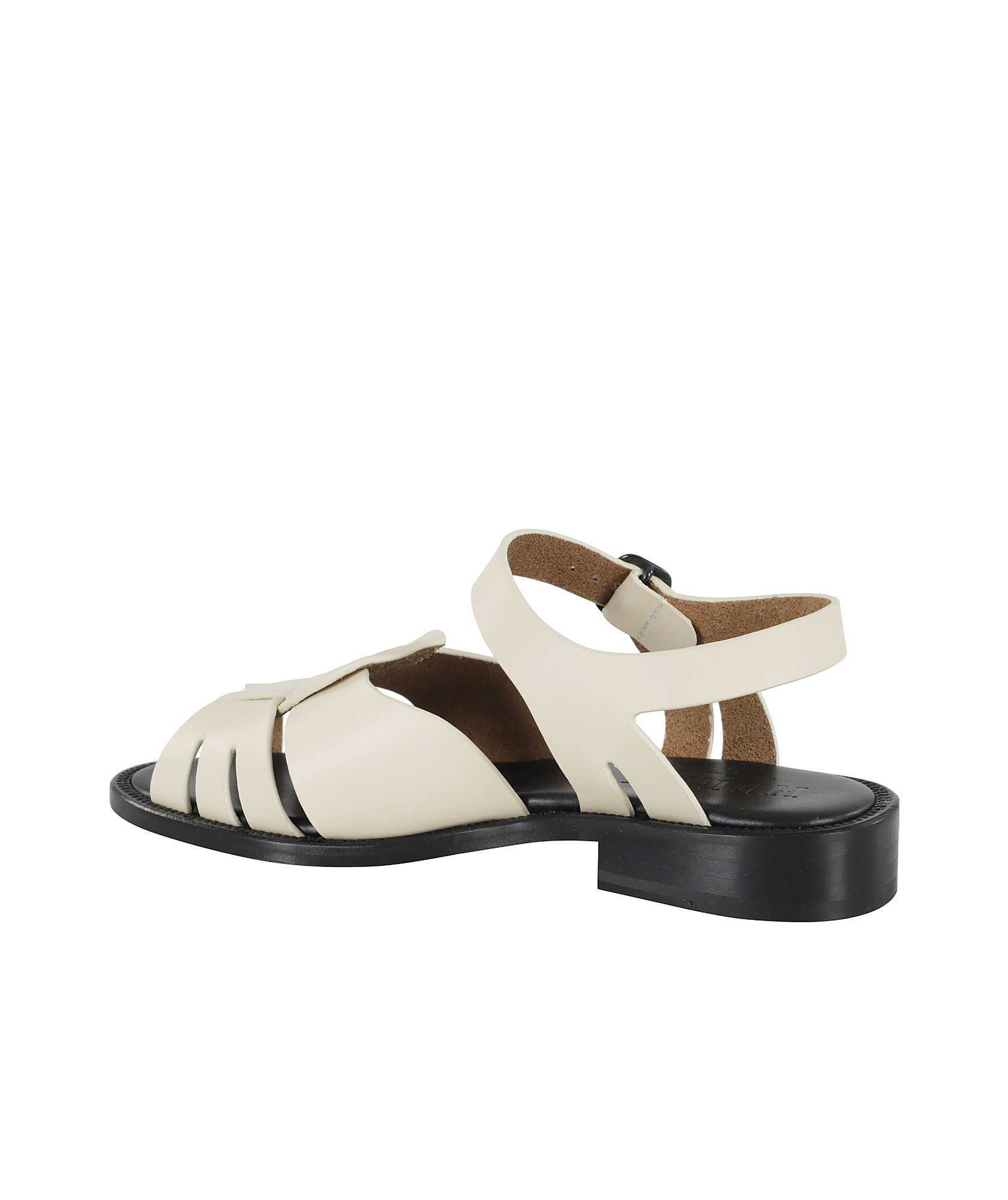 Hereu Round-headed Flat Sandals In White