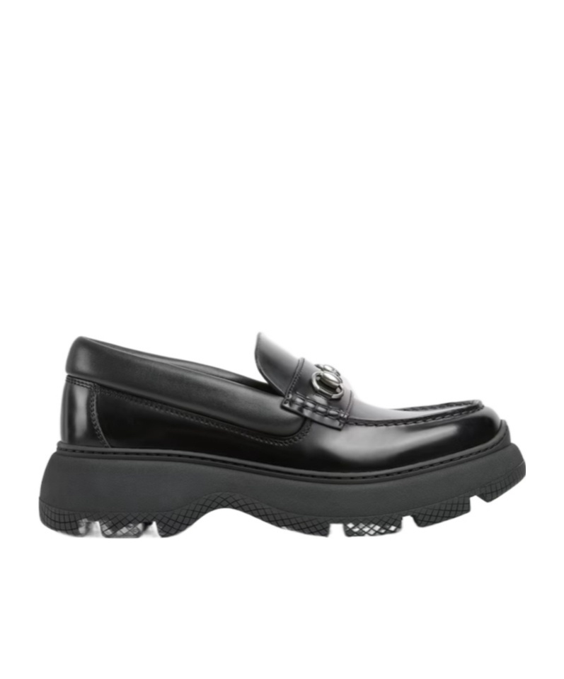 Gucci Men's Lug Sole Loafer With Horsebit In Black