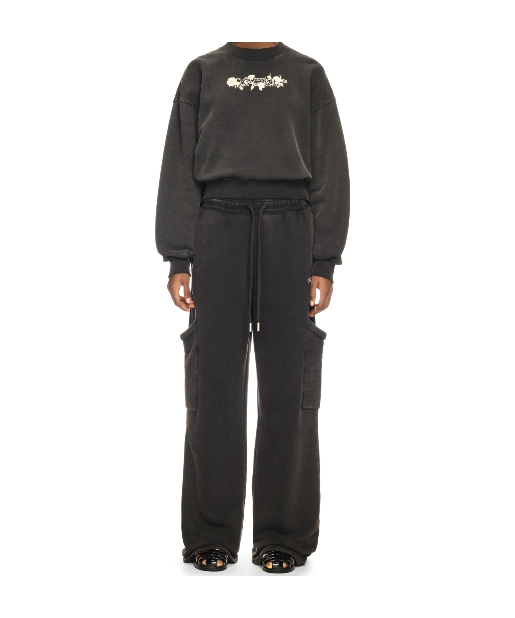 Off-white Bookish Roses Sweatshirt In Black