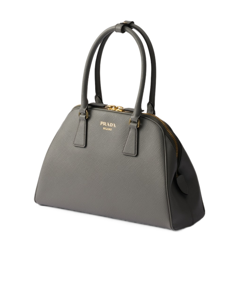 Prada Medium Saffiano Leather Tote Bag In Gray