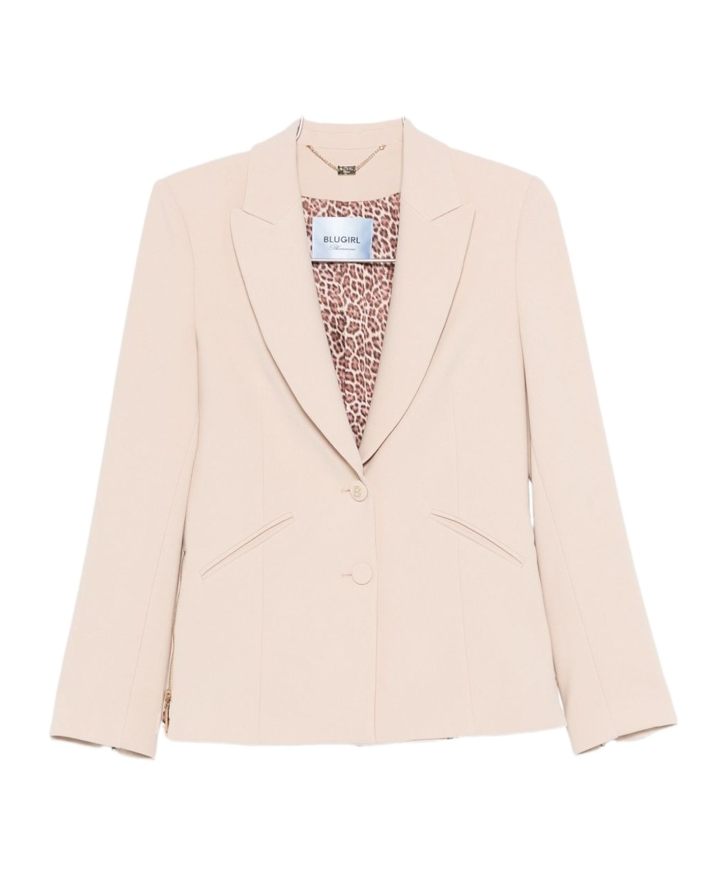 Blugirl Tailored Beige Jacket With Classic Lapel In Neutral