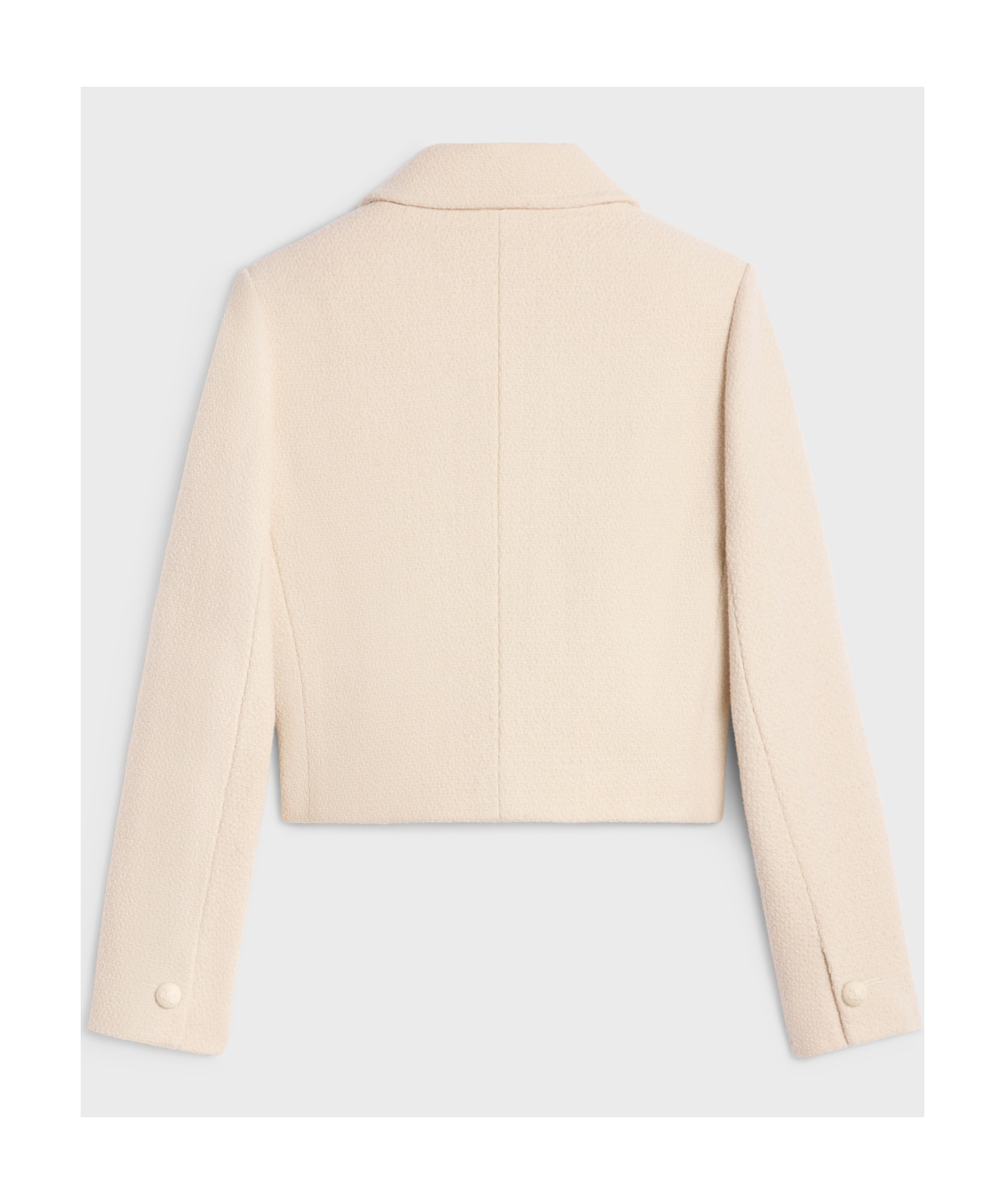 Celine Jacket Shirt Collar Tweed Cashmere Jacket In White