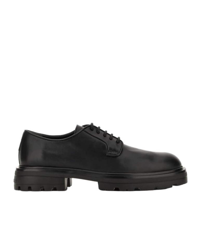 Hogan Chunky Sole Round Toe Derby Shoes In Black